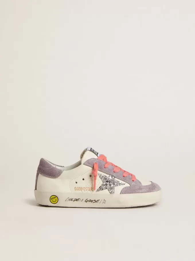 Junior Super-Star con estrella plateada brillante e inserciones de ante lila