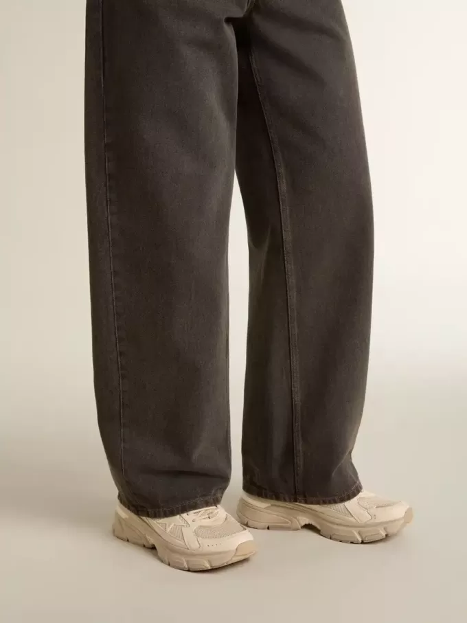 Lightstar para hombre en piel gris paloma y malla con estrella de TPU beige