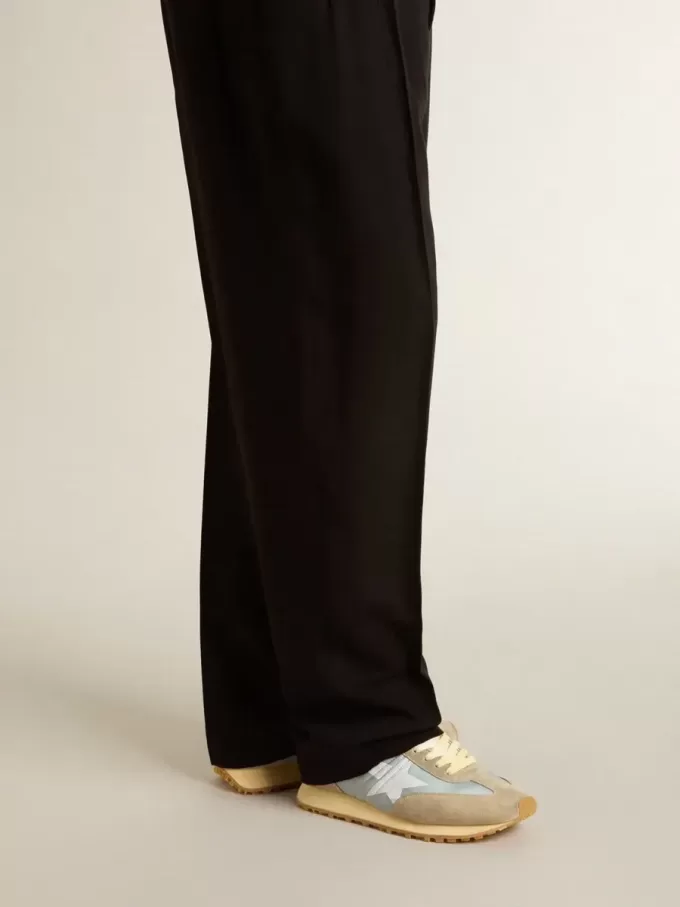 Marathon para hombre con parte superior de nailon azul claro y estrella azul pastel