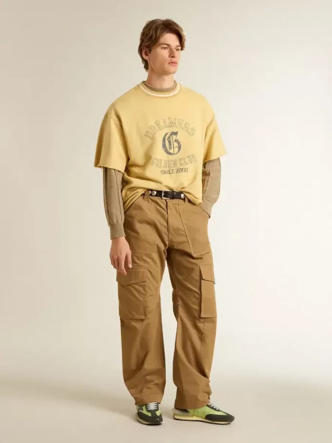 Marathon para hombre con parte superior de nailon verde y estrella negra