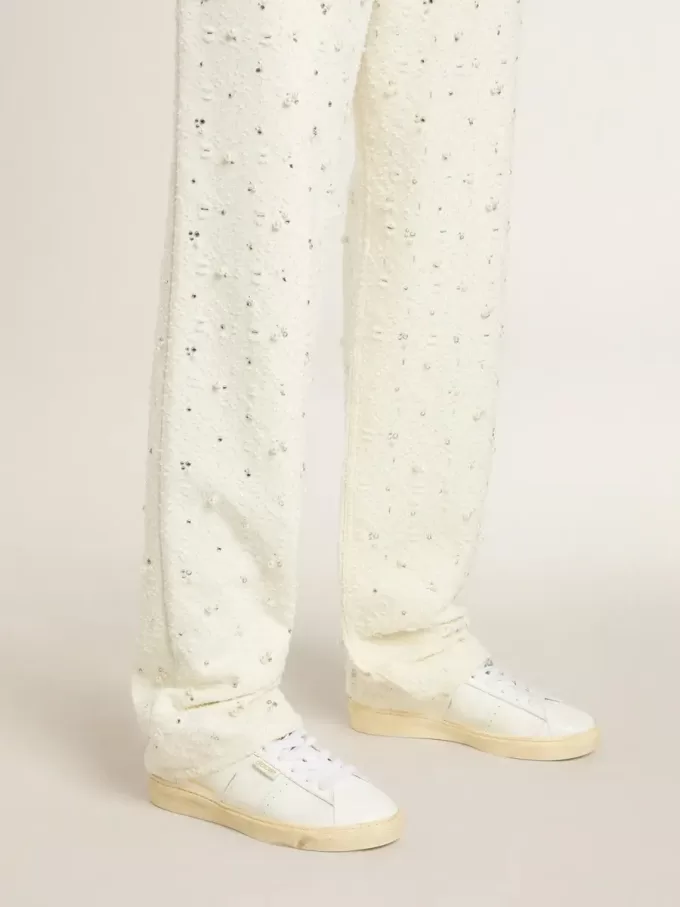 Matchstar en piel con lengüeta rosa melocotón en el talón.