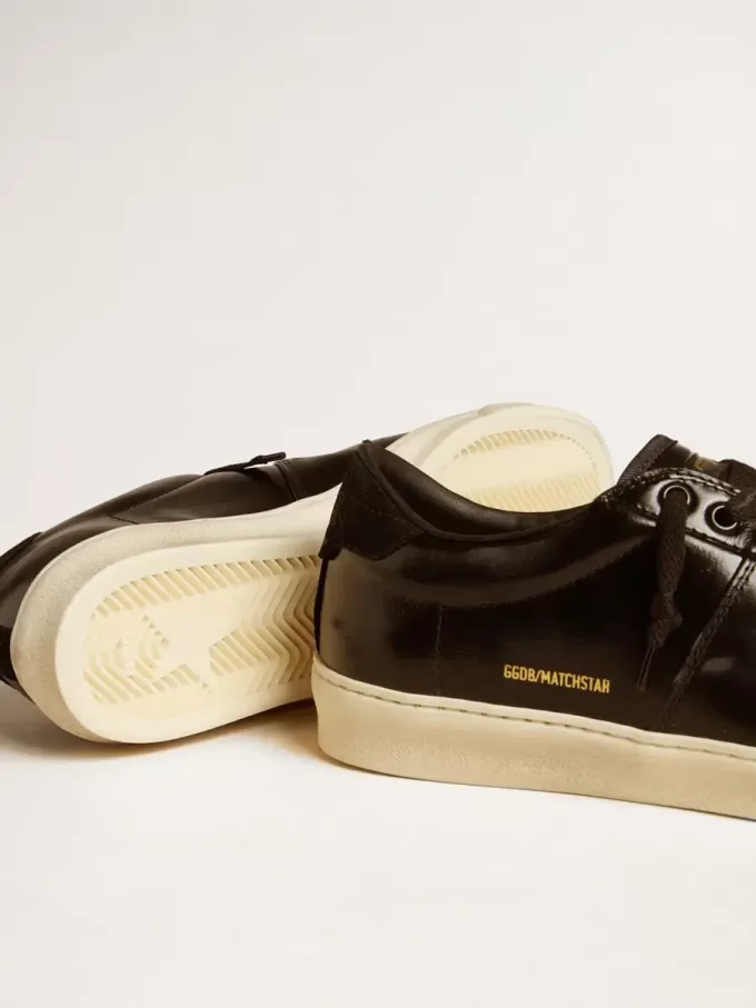 Matchstar para hombre en piel negra con lengüeta del talón en ante negro Matchstar para hombre en piel negra con lengüeta del talón en ante negro