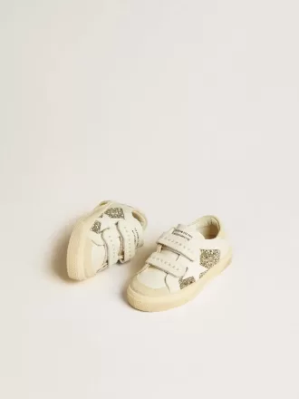 May School Young con purpurina, estrella de piel y lengüeta de ante en el talón