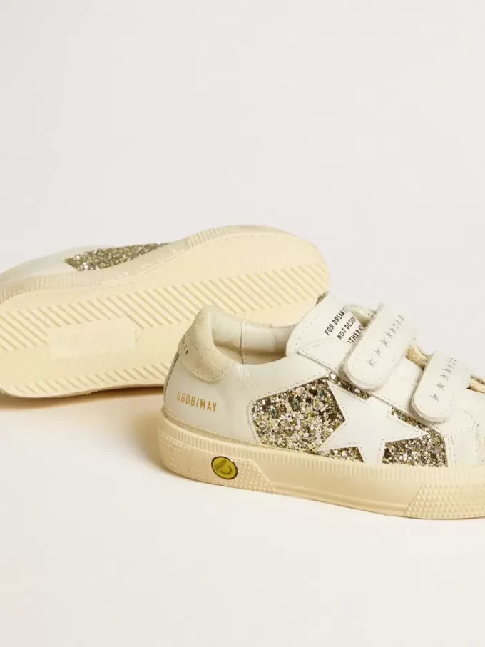 May School Young con purpurina, estrella de piel y lengüeta de ante en el talón