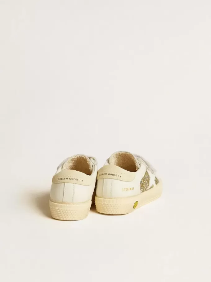 May School Young con purpurina, estrella de piel y lengüeta de ante en el talón