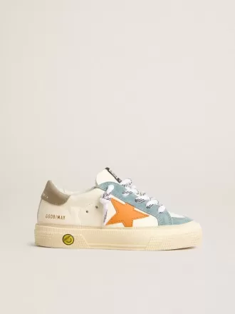 May Teen en napa con estrella de piel naranja e inserciones de ante azul