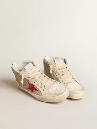 Mid Star en ante con estrella fucsia brillante y detalle en piel gris