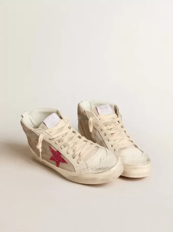 Mid Star en ante con estrella fucsia brillante y detalle en piel gris