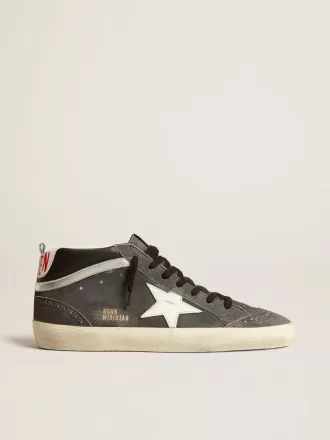 Mid Star en ante negro con estrella de cuero blanco y detalle plateado