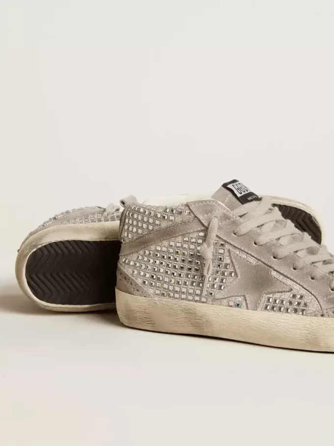 Mid Star en ante plateado con cristales Swarovski y estrella de ante