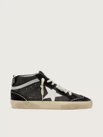 Mid Star LTD en denim negro con inserciones de ante y cristales Swarovski