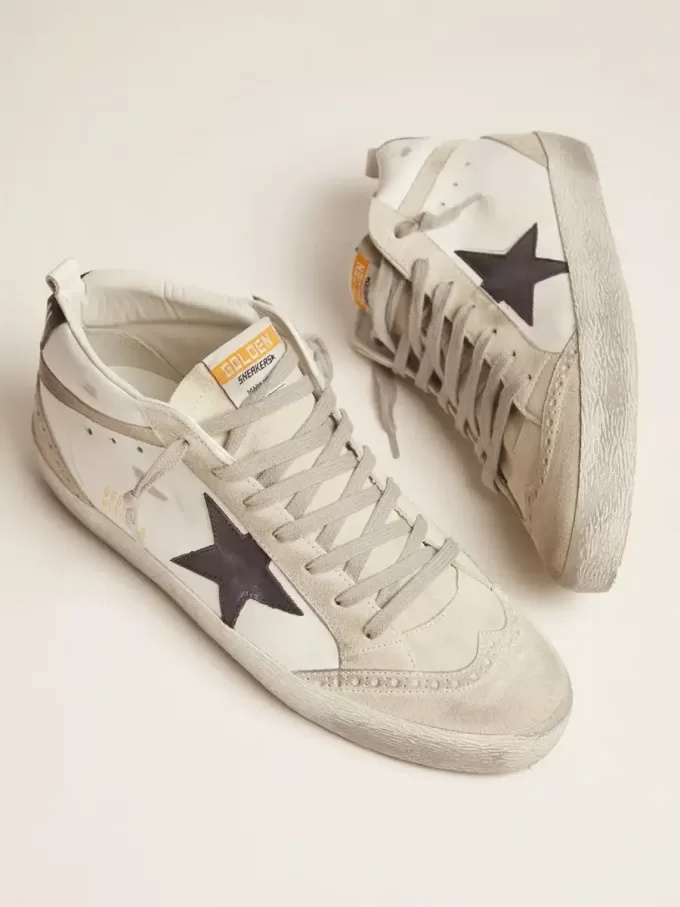 Mid Star para hombre, blanco con estrella negra