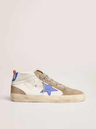 Mid Star para hombre con estrella de cuero azul e inserciones de ante gris paloma