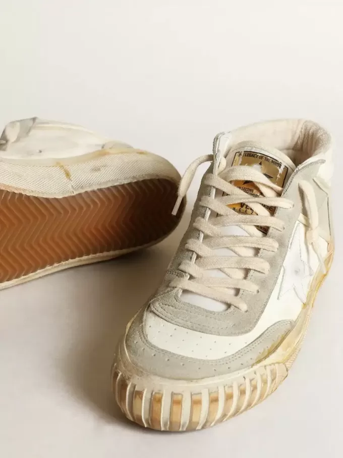 Mid Star para hombre con inserciones de ante gris hielo y estrella blanca Mid Star para hombre con inserciones de ante gris hielo y estrella blanca