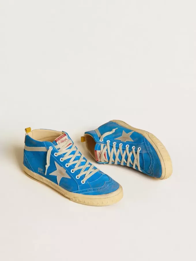 Mid Star para hombre en ante con estrella de piel metalizada y lengüeta de piel en el talón.