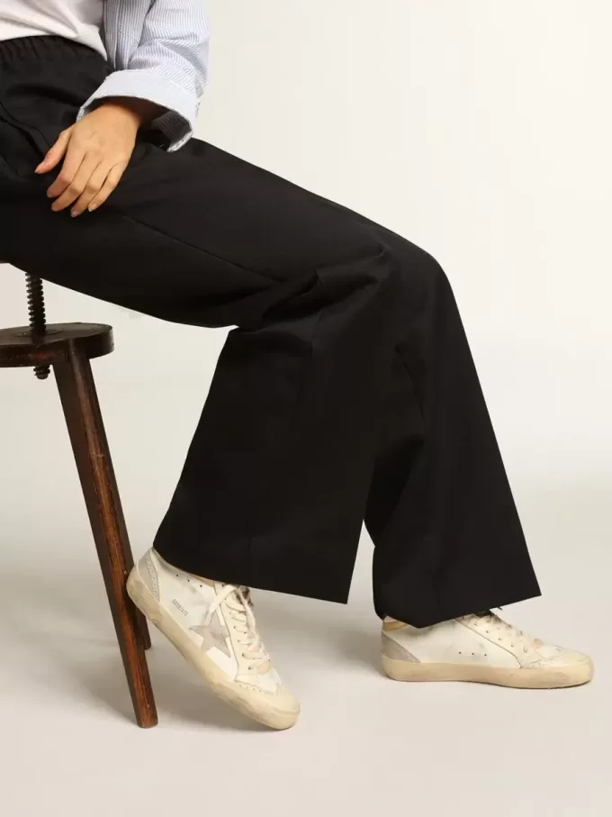 Mid Star para mujer con estrella en ante gris claro y detalle dorado