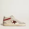 Mid Star para mujer en piel con estrella brillante y detalle en nubuck rojo Mid Star para mujer en piel con estrella brillante y detalle en nubuck rojo
