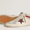 Mid Star para mujer en piel con estrella brillante y detalle en nubuck rojo Mid Star para mujer en piel con estrella brillante y detalle en nubuck rojo