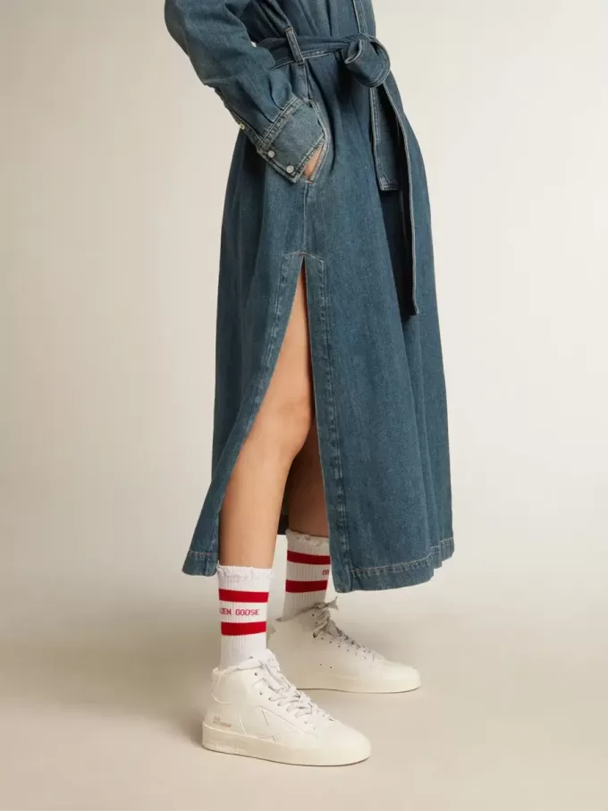 Mid-Stardan para mujer, de origen biológico, con estrella blanca y lengüeta en el talón