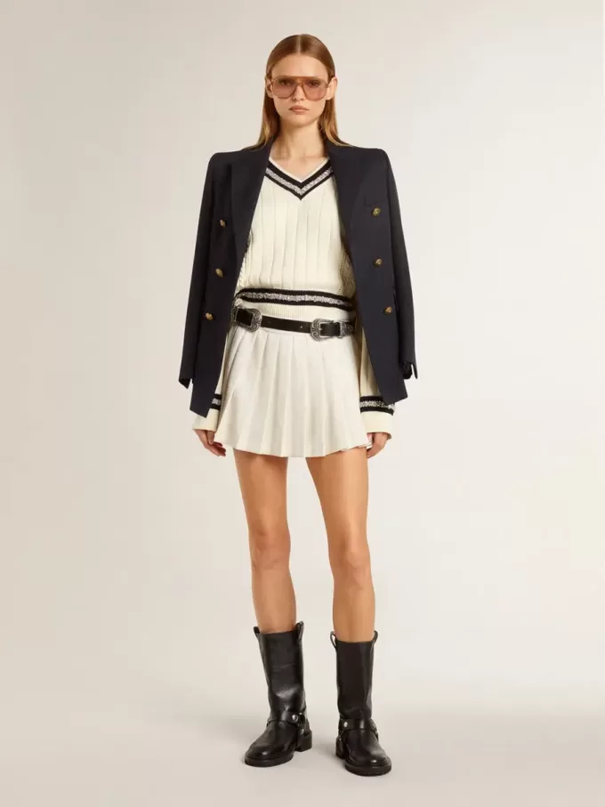 Minifalda plisada blanca Star