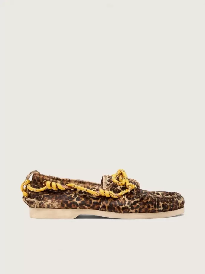 Mocasines Cruise para hombre en piel de potro con estampado de leopardo