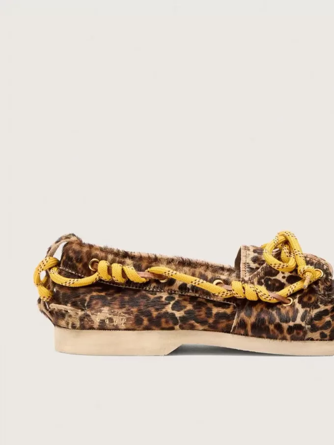 Mocasines Cruise para hombre en piel de potro con estampado de leopardo