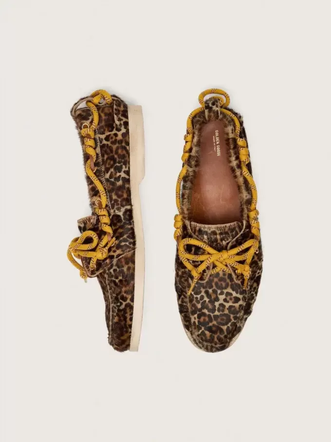 Mocasines Cruise para hombre en piel de potro con estampado de leopardo