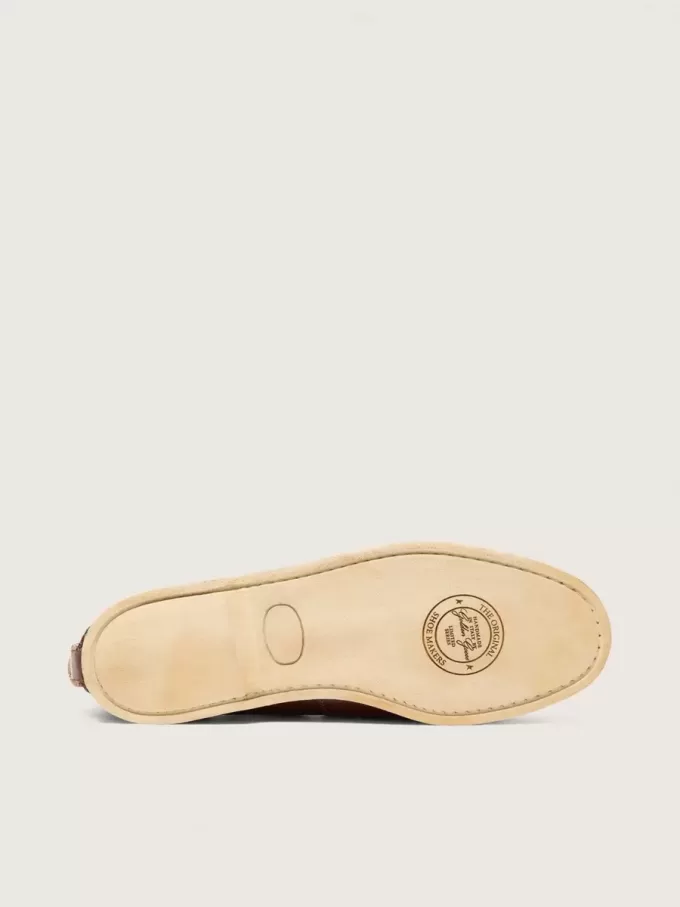 Mocasines Cruise para hombre en piel marrón oscuro brillante con cordones de senderismo gris paloma