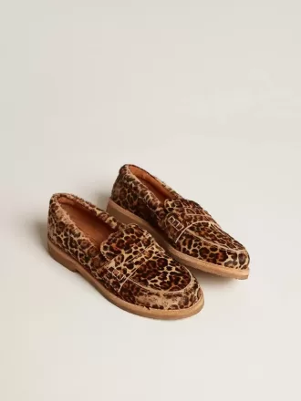 Mocasines Jerry para hombre en piel de potro con estampado de leopardo