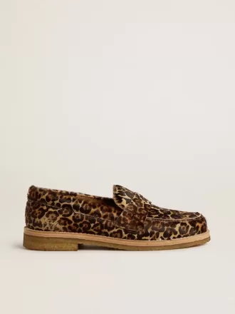 Mocasines Jerry para mujer en piel de potro con estampado de leopardo