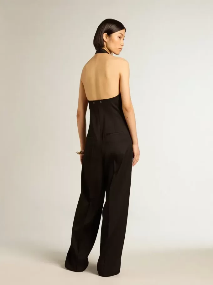 Mono de gabardina de lana negro Mono de gabardina de lana negro