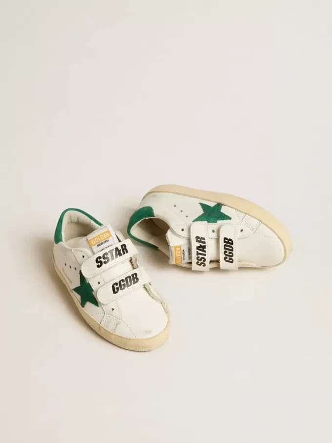 Old School Young con estrella de ante verde y lengüeta en el talón