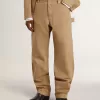 Pantalones beige para hombre con parches