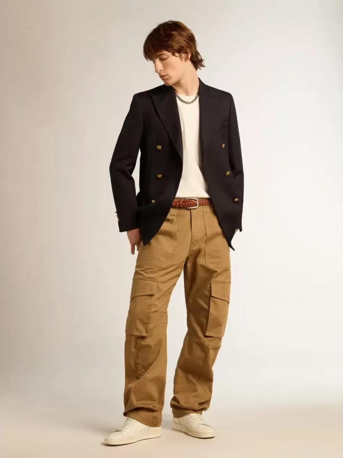 Pantalones cargo beige caqui