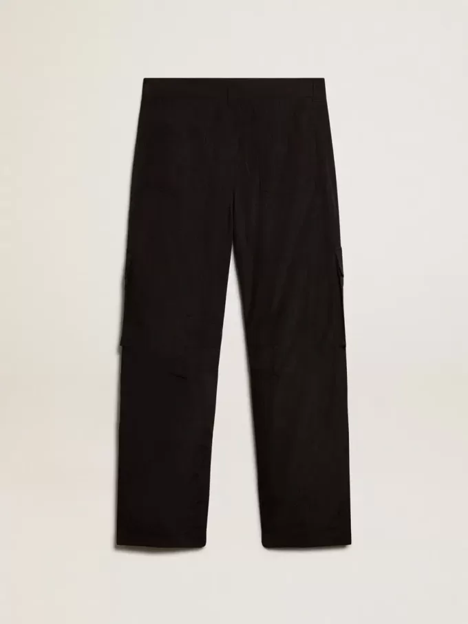 Pantalones cargo de nailon ripstop de color negro