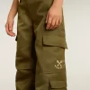 Pantalones cargo para niños en verde militar