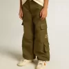 Pantalones cargo para niños en verde militar