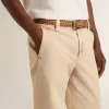 Pantalones chinos beige para hombre con acabado desgastado