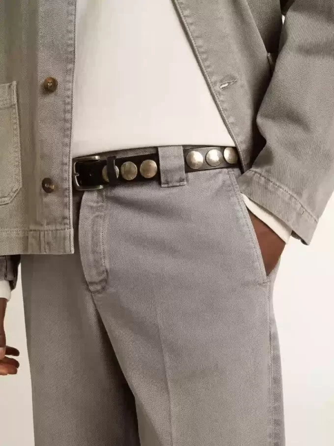 Pantalones chinos de algodón de color gris