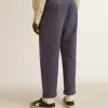 Pantalones chinos de hombre en azul con efecto desgastado
