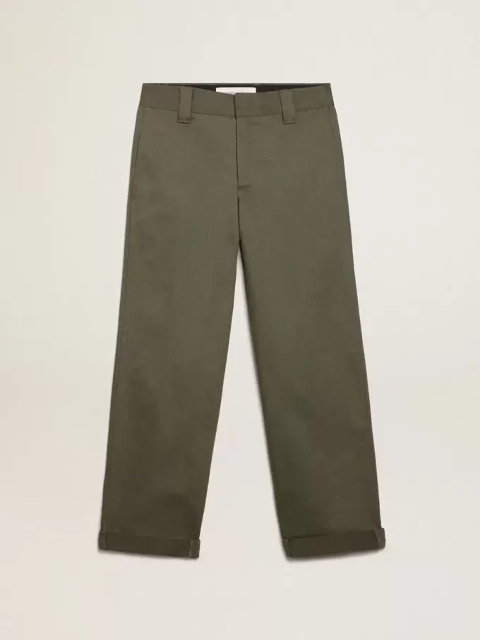 Pantalones chinos Golden Collection en verde militar