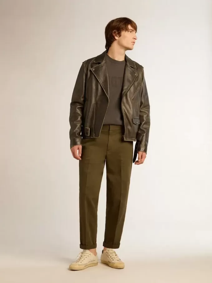 Pantalones chinos Golden Collection en verde militar