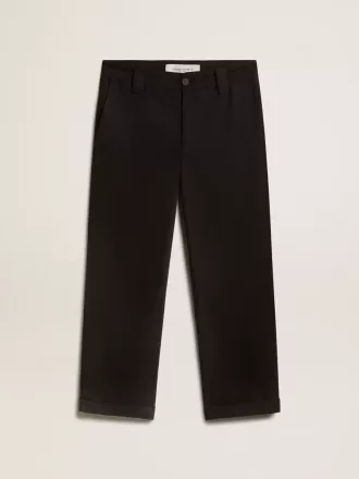 Pantalones chinos negros de algodón para hombre