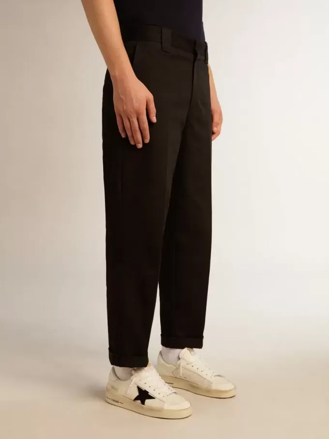 Pantalones chinos negros de algodón para hombre