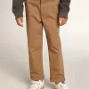 Pantalones chinos para niño en algodón color caramelo.