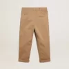 Pantalones chinos para niño en algodón color caramelo.