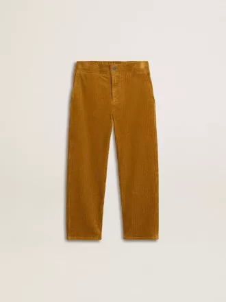 Pantalones chinos para niño en color tabaco con bordados