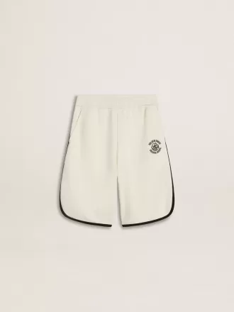 Pantalones cortos blancos para niño con logotipo bordado