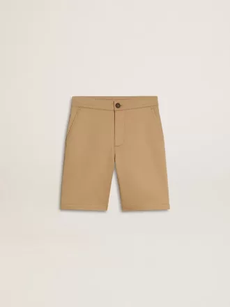 Pantalones cortos de algodón beige para niño