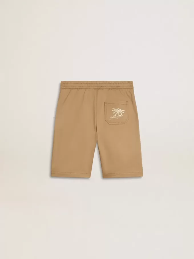 Pantalones cortos de algodón beige para niño Pantalones cortos de algodón beige para niño